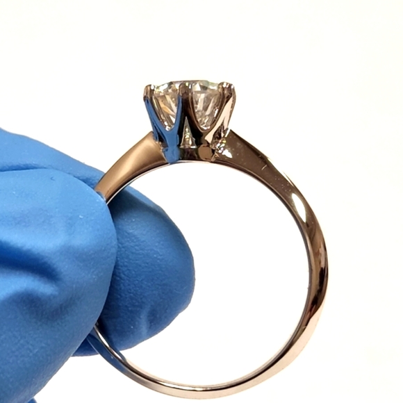 1 Carat Certified Moissanite Solitaire 925 Silver Ring - Picture 4 of 4